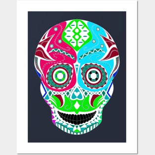 skull in wrestling mask ecopop pattern Posters and Art
